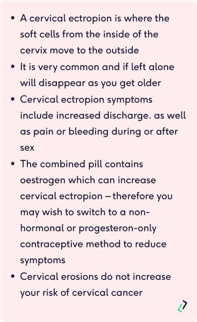 Shortened summary of cervical ectropion