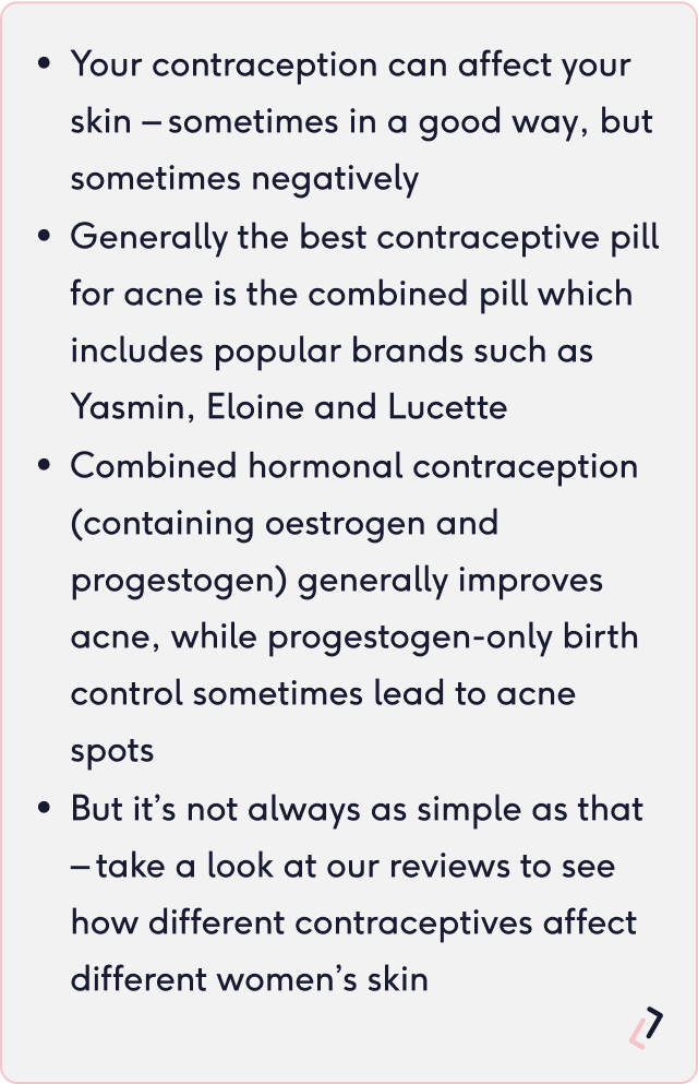 Shortened summary of the best contraceptive for acne