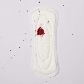 Sanitary Pad with blood on it