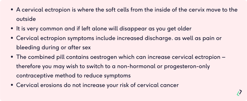 Shortened summary of cervical ectropion