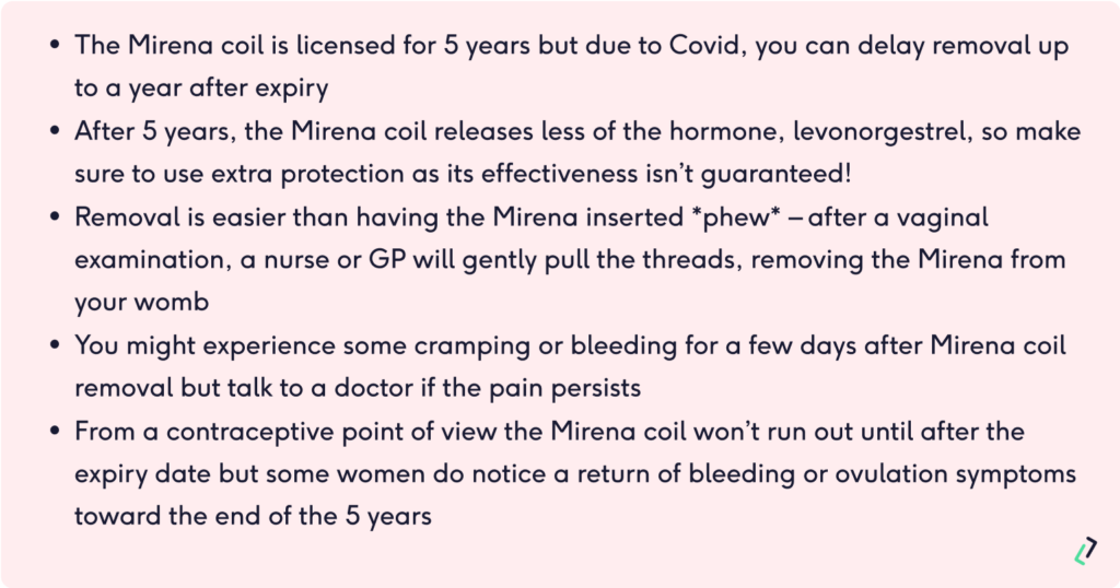 Shortened summary of the mirena coil removal