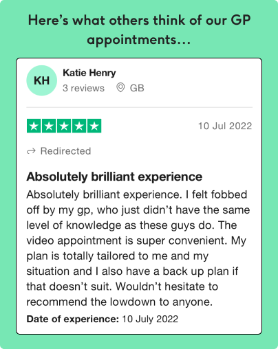 The Lowdown Trustpilot Testimonial for Telemed