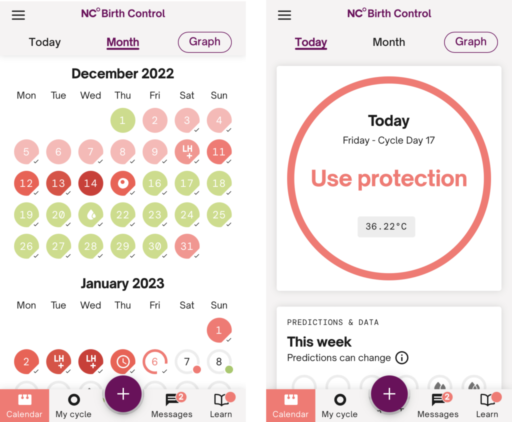 Natural Cycles app with red and green days I The Lowdown