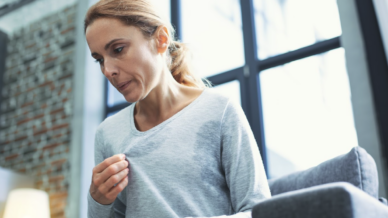 Woman having a hot flash