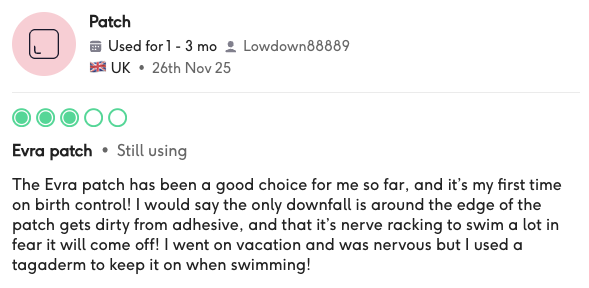 Review for the Evra patch