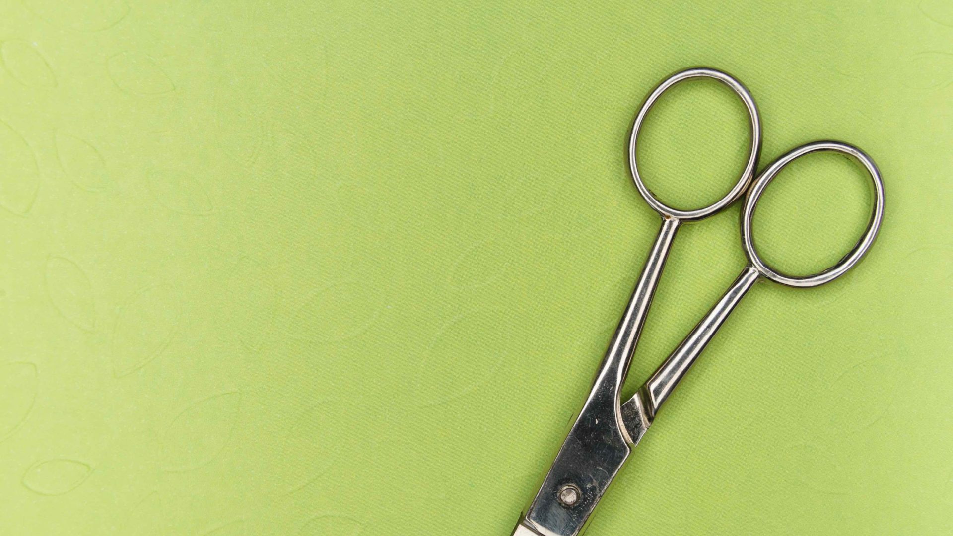 Scissors on a green background